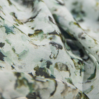 Détail tissu foulard femme Brume de Sauge collection Souffle de Couleurs LAZNA Maroc