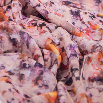 Détail tissu foulard femme Crépuscule Epicé collection Souffle de Couleurs LAZNA Maroc